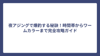 夜アジングで爆釣する秘訣！時間帯からワームカラーまで完全攻略ガイド