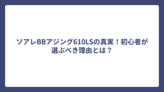ソアレBBアジング610LSの真実！初心者が選ぶべき理由とは？