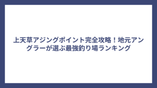 上天草アジングポイント完全攻略！地元アングラーが選ぶ最強釣り場ランキング