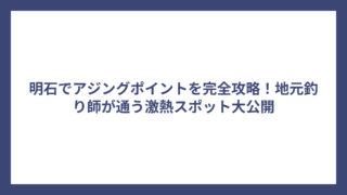 明石でアジングポイントを完全攻略！地元釣り師が通う激熱スポット大公開