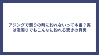 アジングで濁りの時に釣れないって本当？実は激濁りでもこんなに釣れる驚きの真実