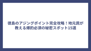 徳島のアジングポイント完全攻略！地元民が教える爆釣必須の秘密スポット15選