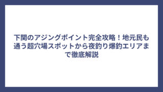 下関のアジングポイント完全攻略！地元民も通う超穴場スポットから夜釣り爆釣エリアまで徹底解説