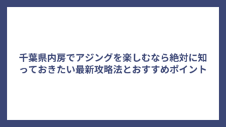 千葉県内房でアジングを楽しむなら絶対に知っておきたい最新攻略法とおすすめポイント