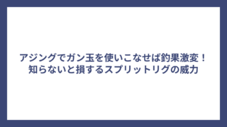 アジングでガン玉を使いこなせば釣果激変！知らないと損するスプリットリグの威力