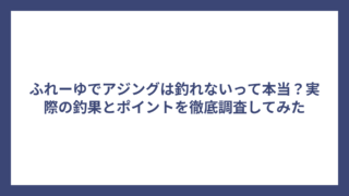 ふれーゆでアジングは釣れないって本当？実際の釣果とポイントを徹底調査してみた