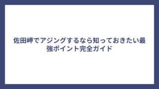 佐田岬でアジングするなら知っておきたい最強ポイント完全ガイド