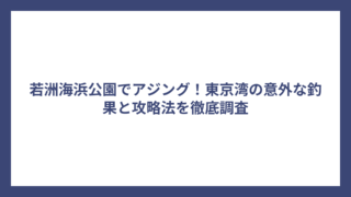 若洲海浜公園でアジング！東京湾の意外な釣果と攻略法を徹底調査