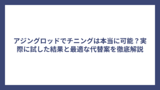アジングロッドでチニングは本当に可能？実際に試した結果と最適な代替案を徹底解説