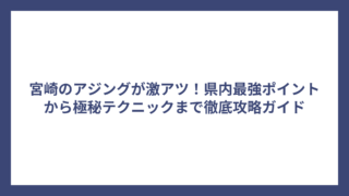 宮崎のアジングが激アツ！県内最強ポイントから極秘テクニックまで徹底攻略ガイド