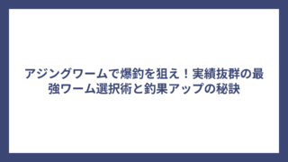 アジングワームで爆釣を狙え！実績抜群の最強ワーム選択術と釣果アップの秘訣