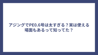アジングでPE0.6号は太すぎる？実は使える場面もあるって知ってた？