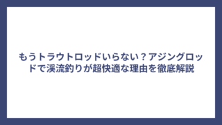 もうトラウトロッドいらない？アジングロッドで渓流釣りが超快適な理由を徹底解説