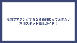 福岡でアジングするなら絶対知っておきたい穴場スポット完全ガイド！