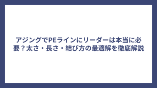 アジングでPEラインにリーダーは本当に必要？太さ・長さ・結び方の最適解を徹底解説