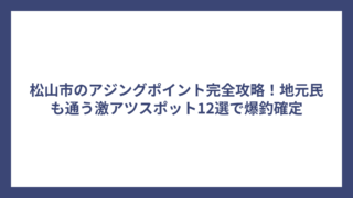 松山市のアジングポイント完全攻略！地元民も通う激アツスポット12選で爆釣確定