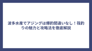 波多水産でアジングは爆釣間違いなし！筏釣りの魅力と攻略法を徹底解説