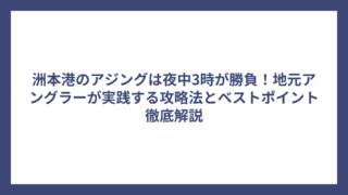 洲本港のアジングは夜中3時が勝負！地元アングラーが実践する攻略法とベストポイント徹底解説