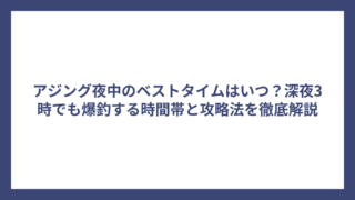 アジング夜中のベストタイムはいつ？深夜3時でも爆釣する時間帯と攻略法を徹底解説