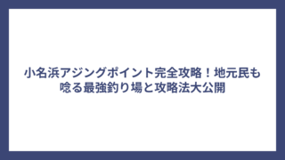 小名浜アジングポイント完全攻略！地元民も唸る最強釣り場と攻略法大公開