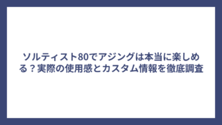 ソルティスト80でアジングは本当に楽しめる？実際の使用感とカスタム情報を徹底調査