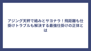アジング天秤で絡みとサヨナラ！飛距離も仕掛けトラブルも解決する最強仕掛けの正体とは