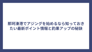那珂湊港でアジングを始めるなら知っておきたい最新ポイント情報と釣果アップの秘訣