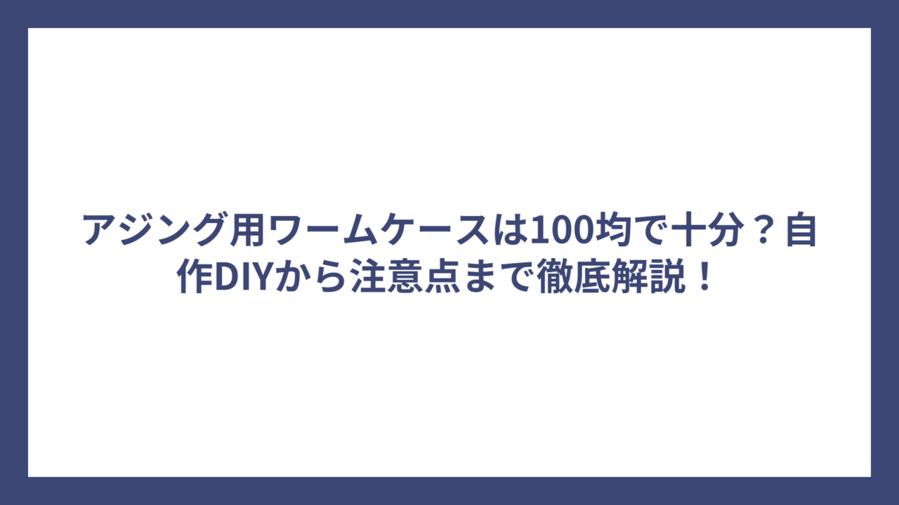 アジング用ワームケースは100均で十分？自作DIYから注意点まで徹底解説！
