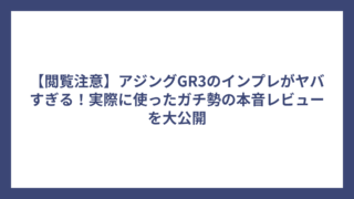 【閲覧注意】アジングGR3のインプレがヤバすぎる！実際に使ったガチ勢の本音レビューを大公開