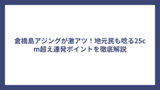 倉橋島アジングが激アツ！地元民も唸る25cm超え連発ポイントを徹底解説
