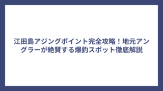 江田島アジングポイント完全攻略！地元アングラーが絶賛する爆釣スポット徹底解説