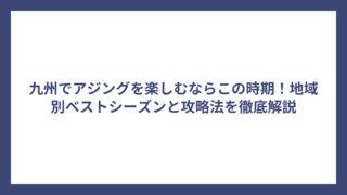 九州でアジングを楽しむならこの時期！地域別ベストシーズンと攻略法を徹底解説