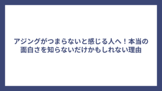 アジングがつまらないと感じる人へ！本当の面白さを知らないだけかもしれない理由