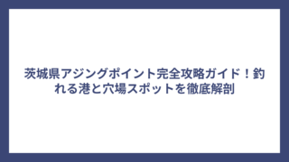 茨城県アジングポイント完全攻略ガイド！釣れる港と穴場スポットを徹底解剖