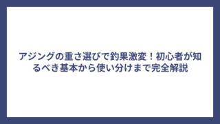 アジングの重さ選びで釣果激変！初心者が知るべき基本から使い分けまで完全解説