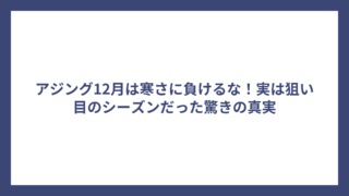 アジング12月は寒さに負けるな！実は狙い目のシーズンだった驚きの真実