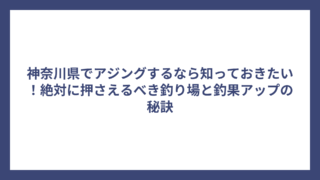 神奈川県でアジングするなら知っておきたい！絶対に押さえるべき釣り場と釣果アップの秘訣
