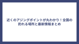 近くのアジングポイントが丸わかり！全国の釣れる場所と最新情報まとめ