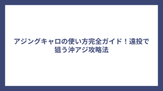アジングキャロの使い方完全ガイド！遠投で狙う沖アジ攻略法