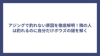 アジングで釣れない原因を徹底解明！隣の人は釣れるのに自分だけボウズの謎を解く