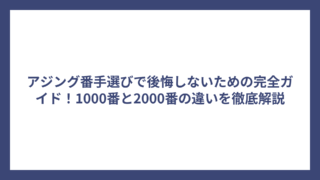 アジング番手選びで後悔しないための完全ガイド！1000番と2000番の違いを徹底解説