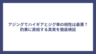 アジングでハイギアとジグ単の相性は最悪？釣果に直結する真実を徹底検証
