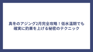 真冬のアジング2月完全攻略！低水温期でも確実に釣果を上げる秘密のテクニック