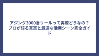 アジング3000番リールって実際どうなの？プロが語る真実と最適な活用シーン完全ガイド