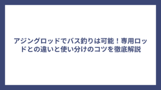 アジングロッドでバス釣りは可能！専用ロッドとの違いと使い分けのコツを徹底解説