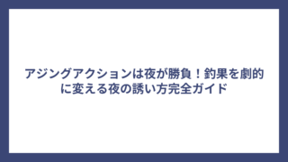 アジングアクションは夜が勝負！釣果を劇的に変える夜の誘い方完全ガイド
