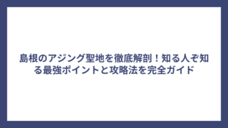 島根のアジング聖地を徹底解剖！知る人ぞ知る最強ポイントと攻略法を完全ガイド