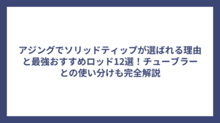 アジングでソリッドティップが選ばれる理由と最強おすすめロッド12選！チューブラーとの使い分けも完全解説