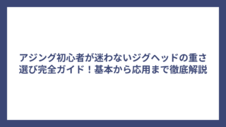 アジング初心者が迷わないジグヘッドの重さ選び完全ガイド！基本から応用まで徹底解説