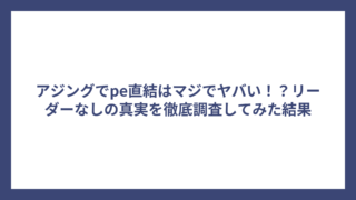 アジングでpe直結はマジでヤバい！？リーダーなしの真実を徹底調査してみた結果